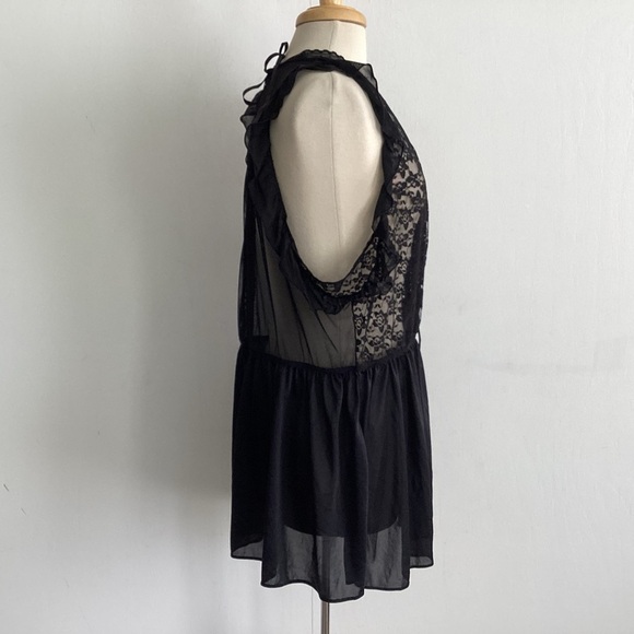 Secret Treasures Plus Size Black Lace Ruffled Sleeveless Elastic Waist XXl - Picture 3 of 9